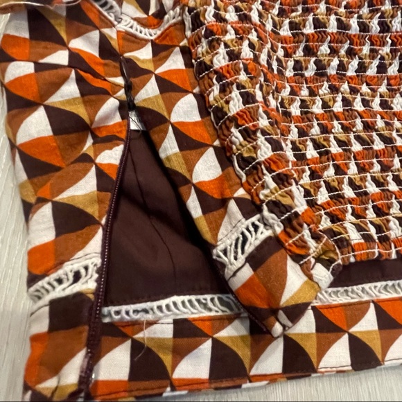 Forever21 Brown Aztec Sleeveless Thin Strap Cropped Tank Top Size Small - Picture 5 of 10